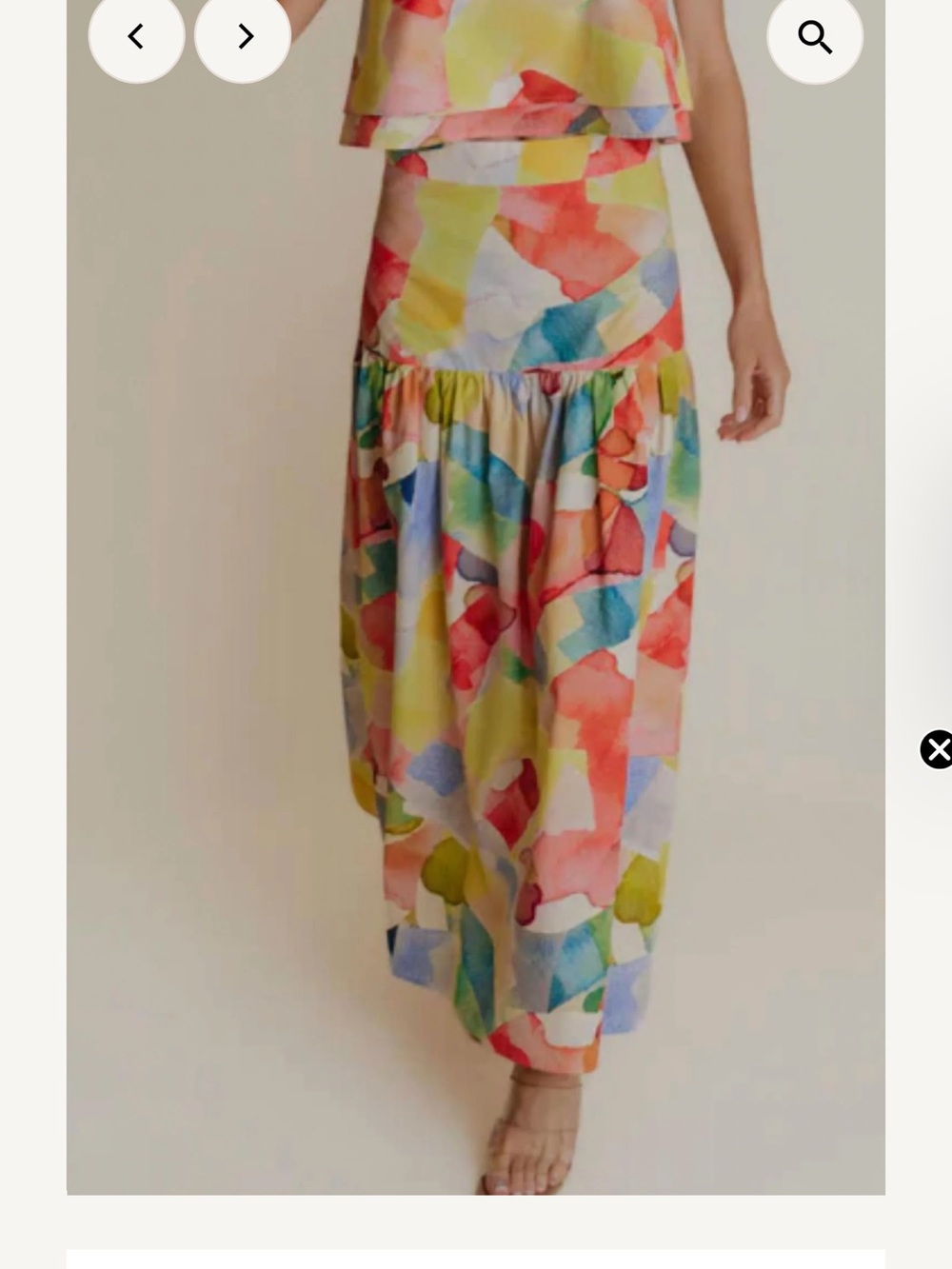 Watercolor Patchwork Maxi Skirt - Multicolor